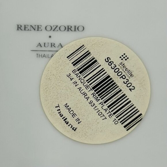 Rene Ozorio All White Aura 10.75" Banquet Rim Dinner Plate MINT - Picture 7 of 7